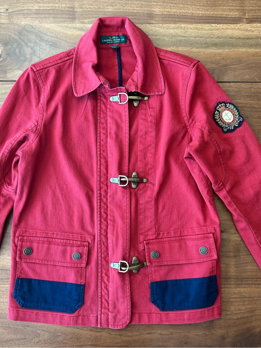Vintage Lauren Jeans Company Lobster Clasp Jacket Womens M Fireman Naval Red
